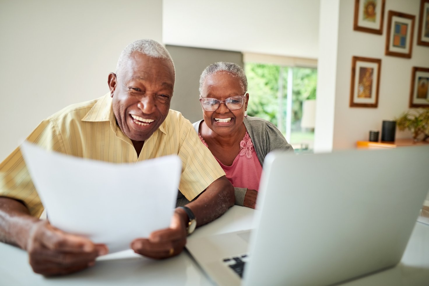 Senior couple planning their retirement together